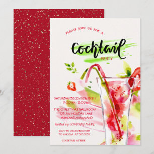 Invitation Société de Confettis de Cocktail de Fêtes de Noël