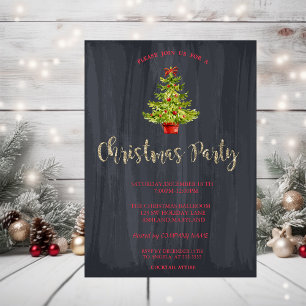 Invitation Société de l'arbre de Noël aquarelle Fête de Noël
