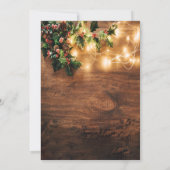 Invitation Société de Noël Guirlandes Lumineuses, Gui en Bois (Dos)