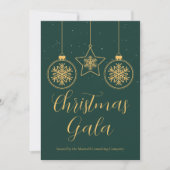 Invitation Société de parure verte chic en or Soirée de Noël (Devant)