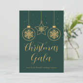 Invitation Société de parure verte chic en or Soirée de Noël (Debout devant)