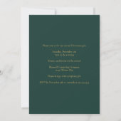 Invitation Société de parure verte chic en or Soirée de Noël (Dos)