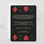 Invitation Société de soirée de casino Jour de reconnaissance (Dos)