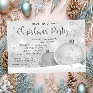Invitation Société des Boules de Noël Élégantes Fête de Noël