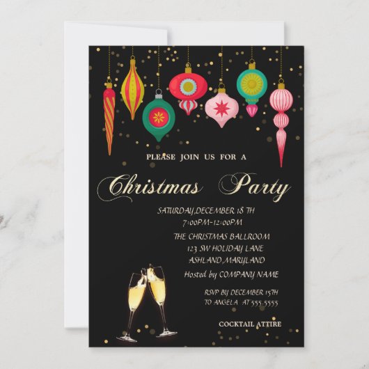 Invitation Société d'ornements de Noël de Noël (Devant)