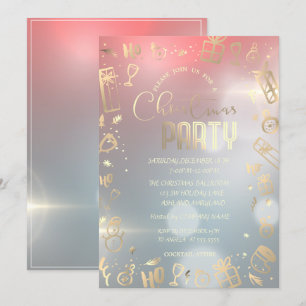 Invitation Société élégante de Noël ombré or Fête de Noël