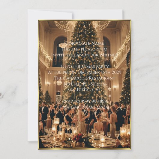 Invitation Société Fête de Noël (Dos)