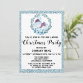 Invitation Société Noël Fête couronne Parties scintillant ble (Debout devant)