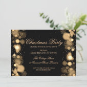 Invitation Société Noël Fête Gold Winter Wonder (Debout devant)