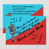 Invitation Sock Hop 50's Anniversday Party Retro fun (Devant / Derrière)