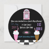 Invitation Sock Hop Kids 1950's Rock and Roll Retro Party (Dos)