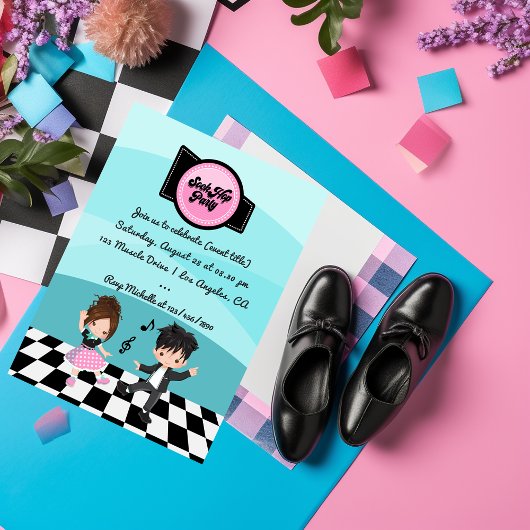 Invitation Sock Hop Party