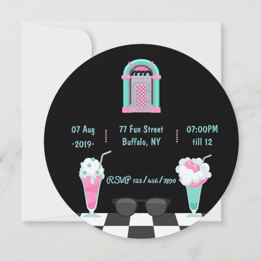 Invitation Sock Hop Party (Dos)