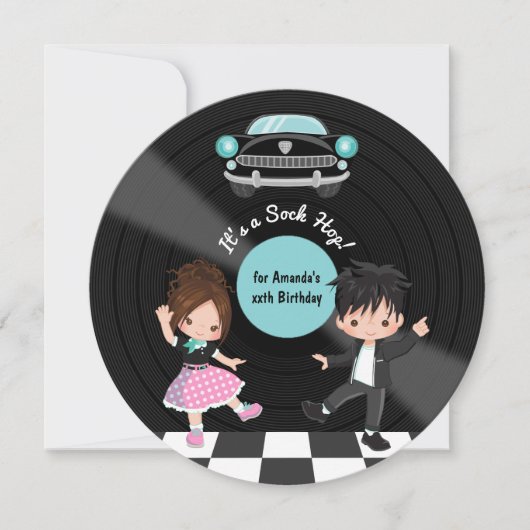Invitation Sock Hop Party (Devant)