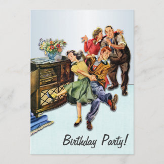 Invitation Sock Hop personnalisé Anniversaire de la fête Rétr