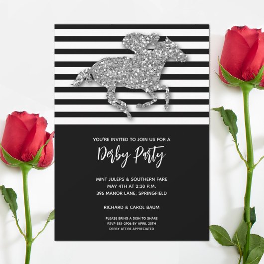 Invitation Soeur Argent Racehorse Derby Party