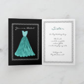 Invitation SOEUR Be My Bridesmaid RICH TURQUOISE BLEU robe (Intérieur)