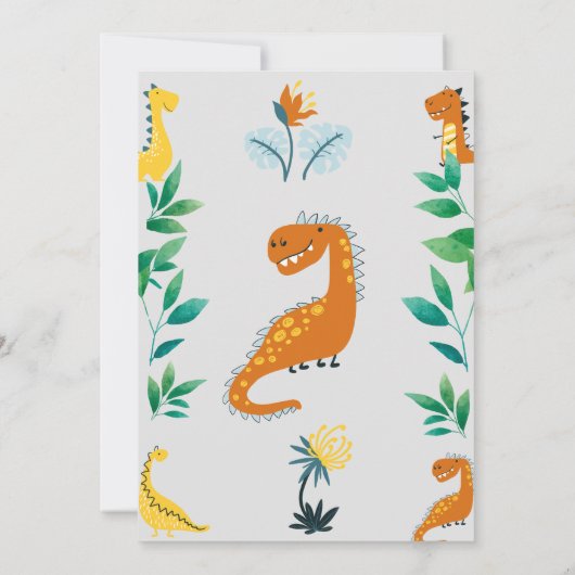 Invitation Soeur Dino Thématique fête d'anniversaire des enfa (Dos)