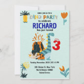 Invitation Soeur Dino Thématique fête d'anniversaire des enfa (Devant)