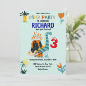 Invitation Soeur Dino Thématique fête d'anniversaire des enfa (Debout devant)