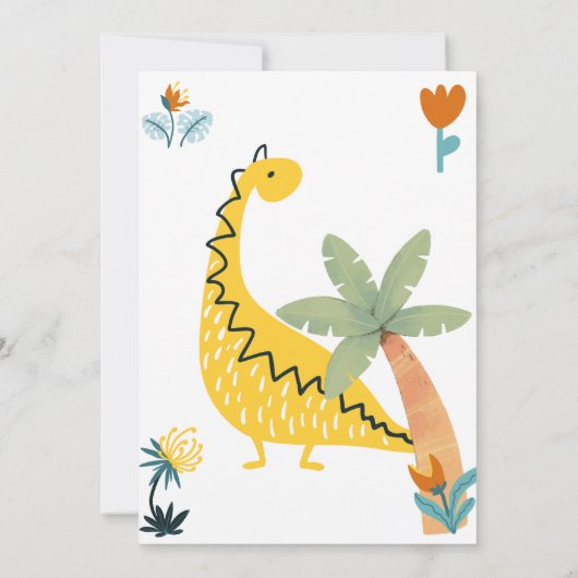 Invitation Soeur Dino Thématique fête d'anniversaire des enfa (Dos)