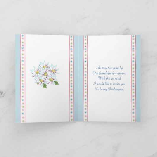 Invitation Soeur-en-Basse, robe blanche sur bleu (Intérieur)