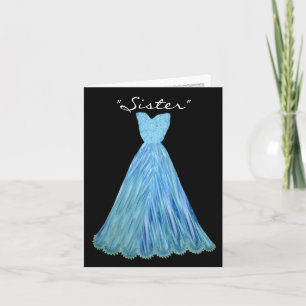 Invitation SOEUR EN DROIT MAIN D'Épouse TURQUOISE Robe BLEUE