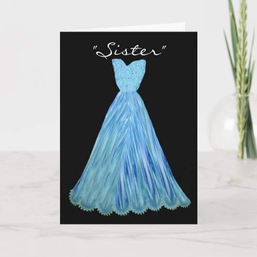 Invitation SOEUR EN DROIT MAIN-D'OEUVRE TURQUOISE Robe BLEUE (Devant)