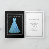 Invitation SOEUR EN DROIT MAIN-D'OEUVRE TURQUOISE Robe BLEUE (Intérieur)