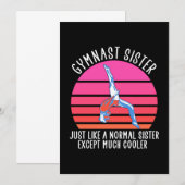 Invitation Sœur gymnaste (Devant / Derrière)