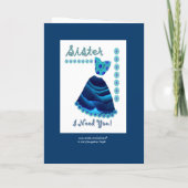 Invitation SOEUR - Maid of Honor avec Robe de Velours Bleu (Dos)
