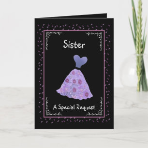 Invitation SOEUR - Maid of Honor - Robe à fleurs violettes