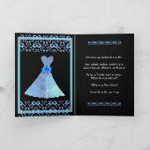 Invitation SOEUR Maid of Honor TURQUOISE Robe Pétale (Intérieur)