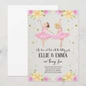Invitation Soeur ou jumelle Ballerina (Devant / Derrière)