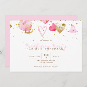 Invitation Soeur rose Fille Anniversaire