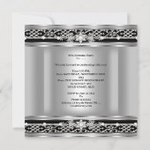Invitation Soeur Silver Black Diamond fête d'anniversaire (Dos)