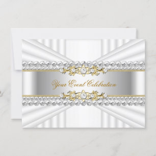 Invitation Soeur Silver White Gold fête d'anniversaire
