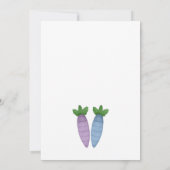 Invitation Soeurs duo fête d'anniversaire bleu & violet lapin (Dos)