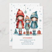 Invitation Soeurs Trois Noël Anniversaire (Devant / Derrière)