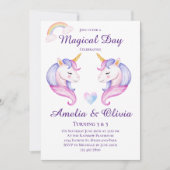 Invitation Soeurs Unicorne Conjointes Soeurs doubles Soeurs A (Devant)