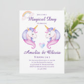 Invitation Soeurs Unicorne Conjointes Soeurs doubles Soeurs A (Debout devant)