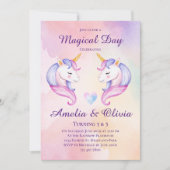 Invitation Soeurs Unicorne Conjointes Soeurs doubles Soeurs A (Devant)