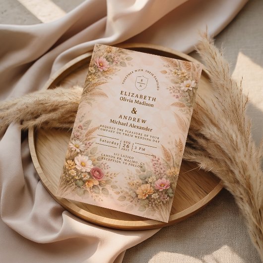 Invitation Soft Autumn Floral Wedding