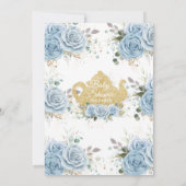 Invitation Soft Baby Blue Floral Baby shower High Tea Party (Dos)