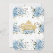 Invitation Soft Baby Blue Floral Fête des mariées High Tea Pa (Dos)