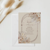 Invitation Soft Beige Boho Élégant Baby shower Arc Floral Dan