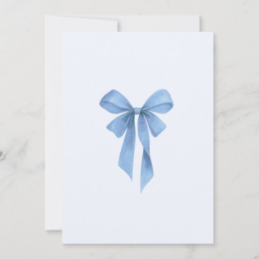 Invitation Soft Blue Bow Boy Baby Shower (Dos)