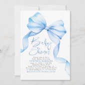 Invitation Soft Blue Bow mignon Baby shower bébé garçon (Devant)