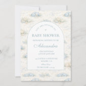 Invitation Soft Blue Dino Baby Shower (Devant)