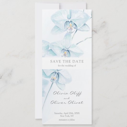 Invitation Soft Blue Orchid Enregistrer la date (Devant)